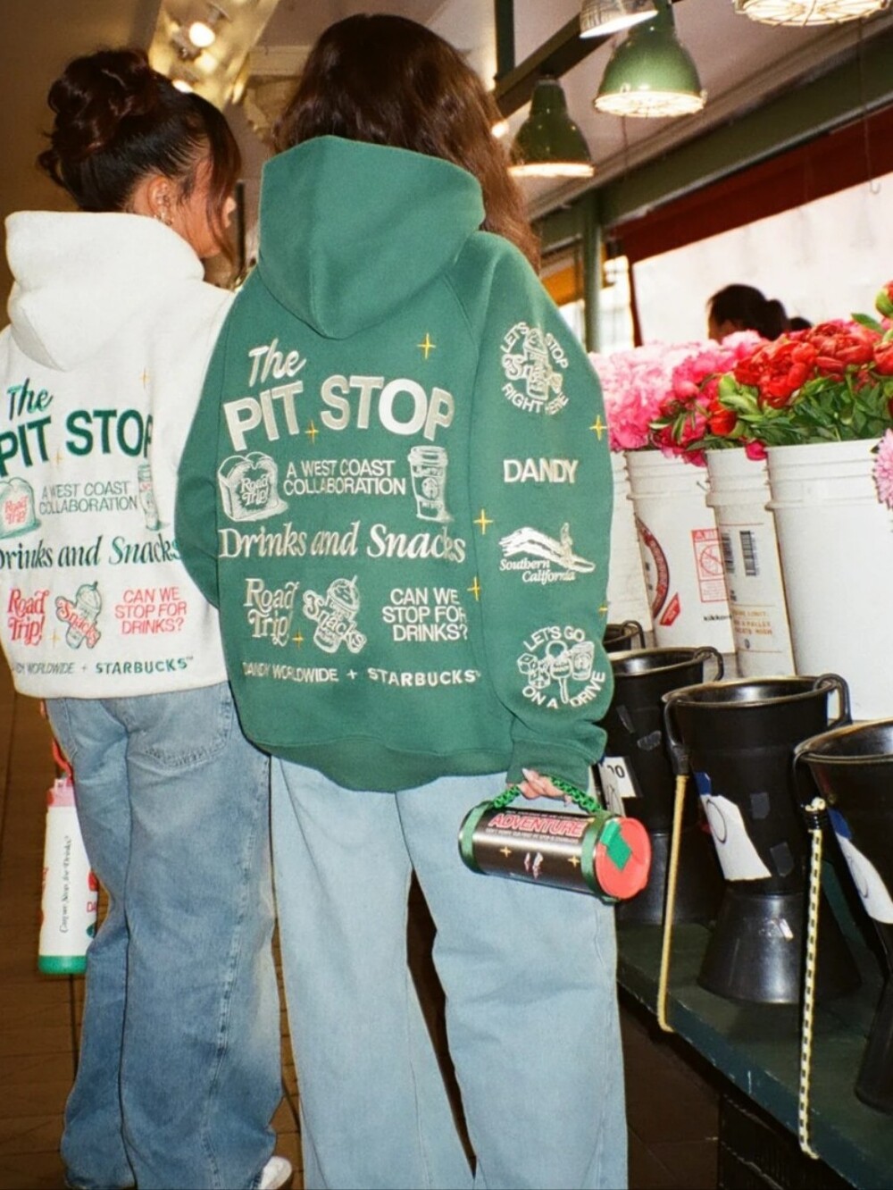 Starbucks Green Graphic Hoodie with White Prints - Picture 7 of 8